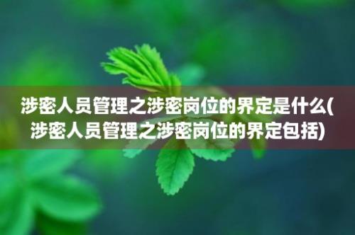 涉密人员管理之涉密岗位的界定是什么(涉密人员管理之涉密岗位的界定包括)