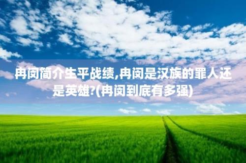 冉闵简介生平战绩,冉闵是汉族的罪人还是英雄?(冉闵到底有多强)