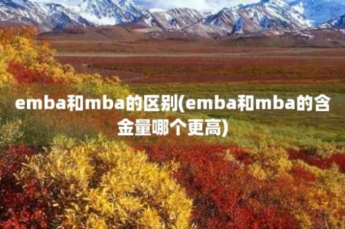 emba和mba的区别(emba和mba的含金量哪个更高)