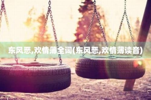 东风恶,欢情薄全词(东风恶,欢情薄读音)