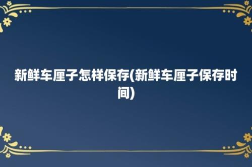 新鲜车厘子怎样保存(新鲜车厘子保存时间)