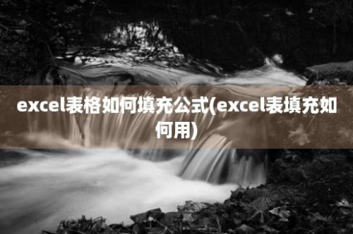 excel表格如何填充公式(excel表填充如何用)