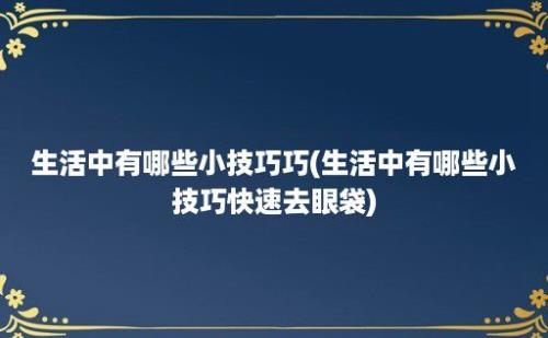 生活中有哪些小技巧巧(生活中有哪些小技巧快速去眼袋)