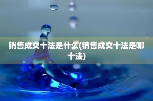 销售成交十法是什么(销售成交十法是哪十法)