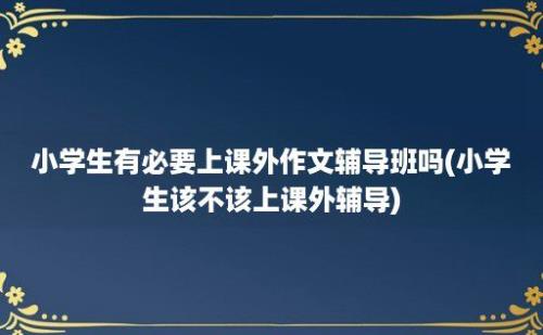 小学生有必要上课外作文辅导班吗(小学生该不该上课外辅导)