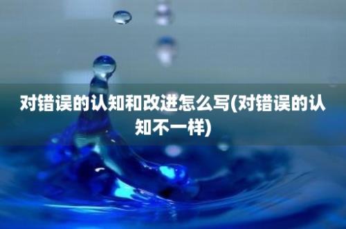 对错误的认知和改进怎么写(对错误的认知不一样)