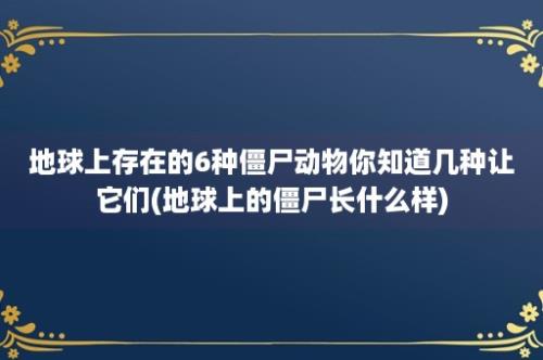 地球上存在的6种僵尸动物你知道几种让它们(地球上的僵尸长什么样)