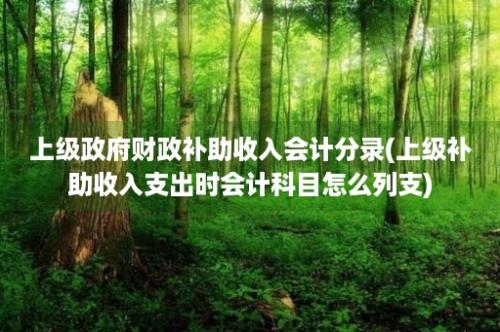 上级政府财政补助收入会计分录(上级补助收入支出时会计科目怎么列支)