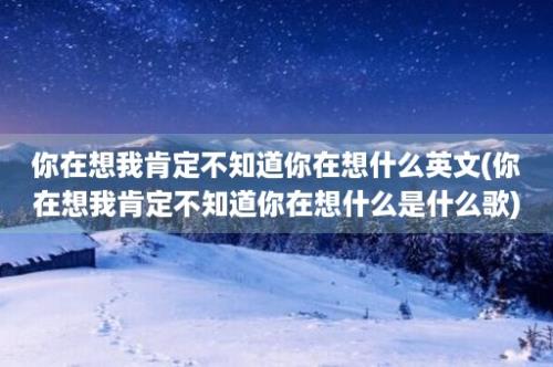 你在想我肯定不知道你在想什么英文(你在想我肯定不知道你在想什么是什么歌)