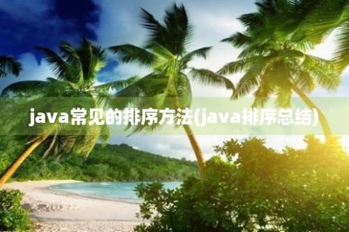 java常见的排序方法(java排序总结)