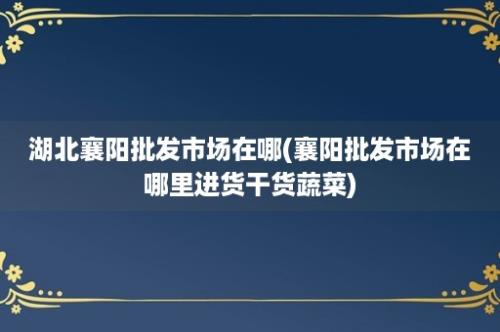 湖北襄阳批发市场在哪(襄阳批发市场在哪里进货干货蔬菜)