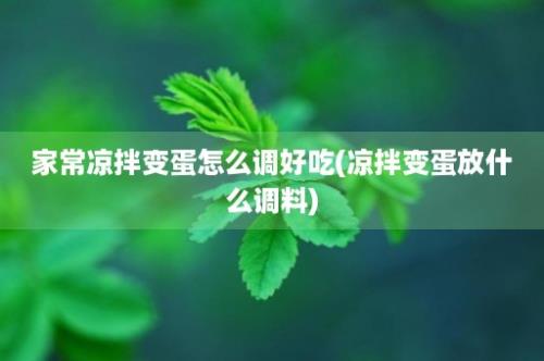 家常凉拌变蛋怎么调好吃(凉拌变蛋放什么调料)