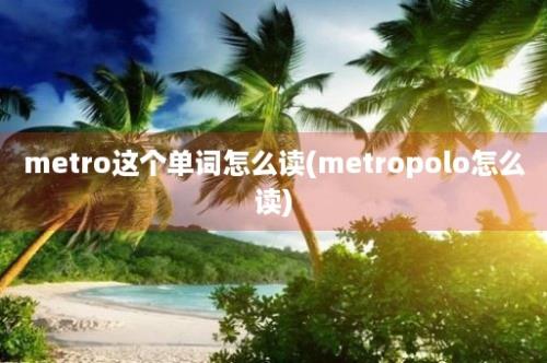 metro这个单词怎么读(metropolo怎么读)