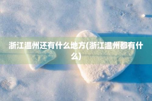 浙江温州还有什么地方(浙江温州都有什么)