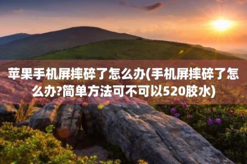 苹果手机屏摔碎了怎么办(手机屏摔碎了怎么办?简单方法可不可以520胶水)