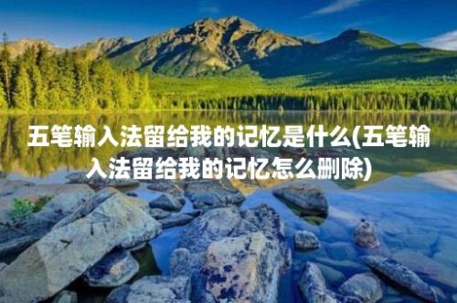 五笔输入法留给我的记忆是什么(五笔输入法留给我的记忆怎么删除)