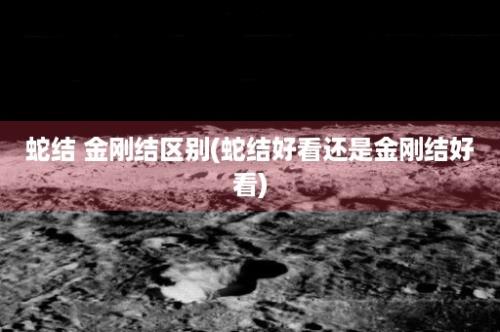 蛇结 金刚结区别(蛇结好看还是金刚结好看)