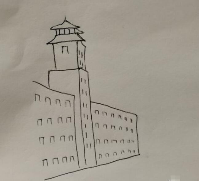怎么绘画古城城墙简笔画