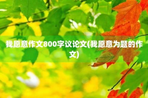 我愿意作文800字议论文(我愿意为题的作文)