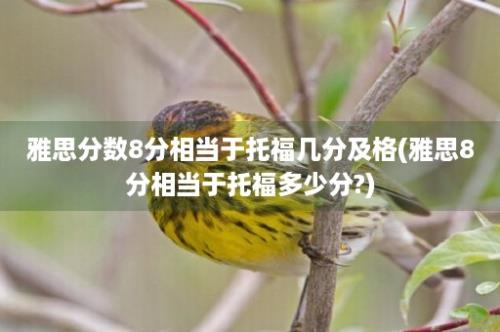 雅思分数8分相当于托福几分及格(雅思8分相当于托福多少分?)