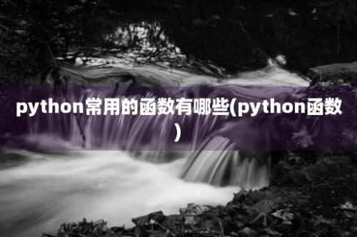 python常用的函数有哪些(python函数)