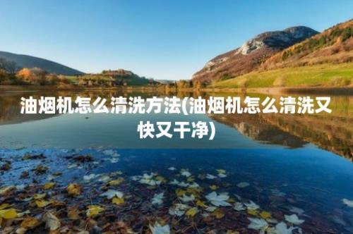 油烟机怎么清洗方法(油烟机怎么清洗又快又干净)