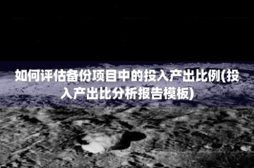 如何评估备份项目中的投入产出比例(投入产出比分析报告模板)