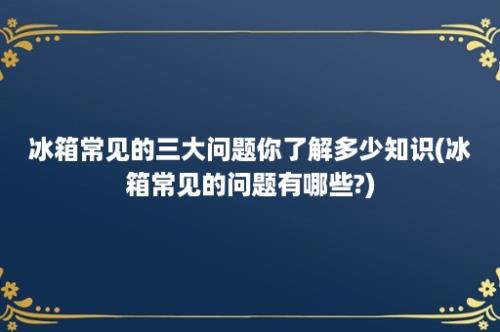 冰箱常见的三大问题你了解多少知识(冰箱常见的问题有哪些?)