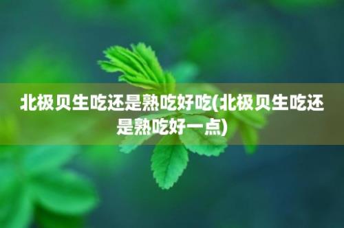 北极贝生吃还是熟吃好吃(北极贝生吃还是熟吃好一点)