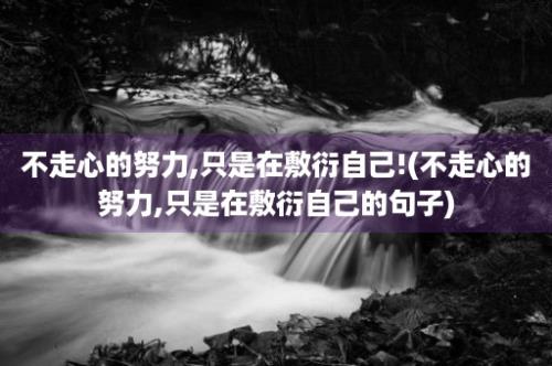 不走心的努力,只是在敷衍自己!(不走心的努力,只是在敷衍自己的句子)