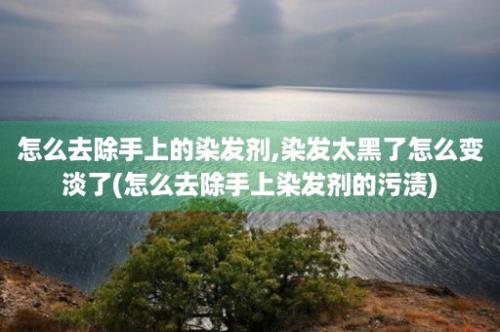 怎么去除手上的染发剂,染发太黑了怎么变淡了(怎么去除手上染发剂的污渍)