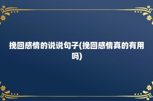 挽回感情的说说句子(挽回感情真的有用吗)