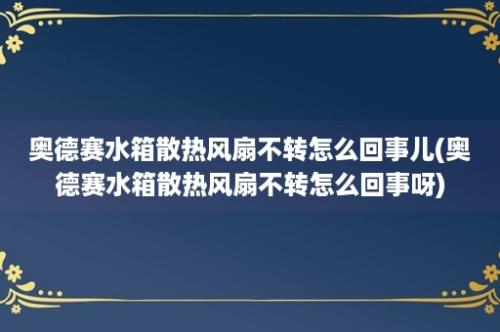 奥德赛水箱散热风扇不转怎么回事儿(奥德赛水箱散热风扇不转怎么回事呀)