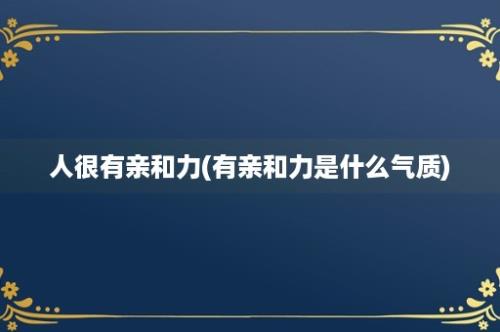 人很有亲和力(有亲和力是什么气质)