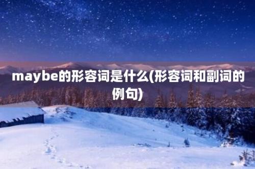 maybe的形容词是什么(形容词和副词的例句)