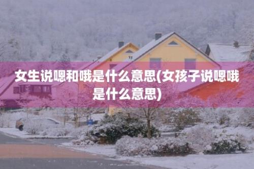 女生说嗯和哦是什么意思(女孩子说嗯哦是什么意思)