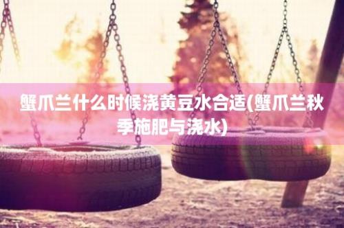 蟹爪兰什么时候浇黄豆水合适(蟹爪兰秋季施肥与浇水)