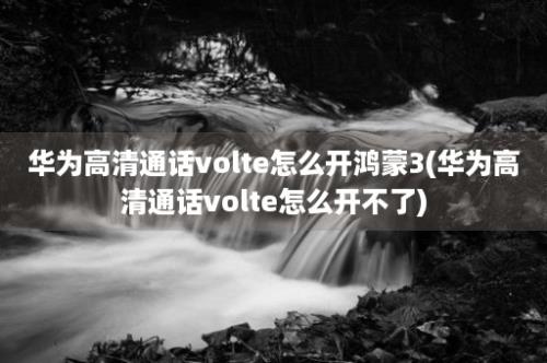 华为高清通话volte怎么开鸿蒙3(华为高清通话volte怎么开不了)