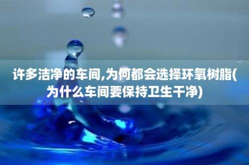 许多洁净的车间,为何都会选择环氧树脂(为什么车间要保持卫生干净)