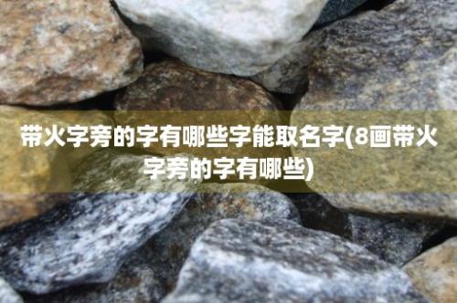 带火字旁的字有哪些字能取名字(8画带火字旁的字有哪些)