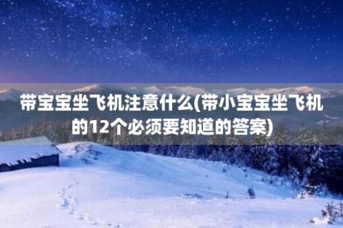 带宝宝坐飞机注意什么(带小宝宝坐飞机的12个必须要知道的答案)