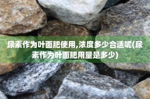 尿素作为叶面肥使用,浓度多少合适呢(尿素作为叶面肥用量是多少)