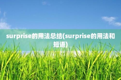 surprise的用法总结(surprise的用法和短语)