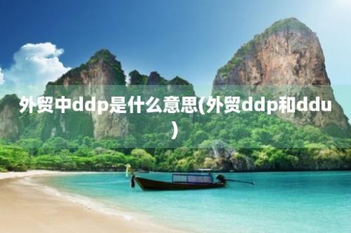 外贸中ddp是什么意思(外贸ddp和ddu)