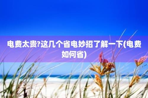 电费太贵?这几个省电妙招了解一下(电费如何省)