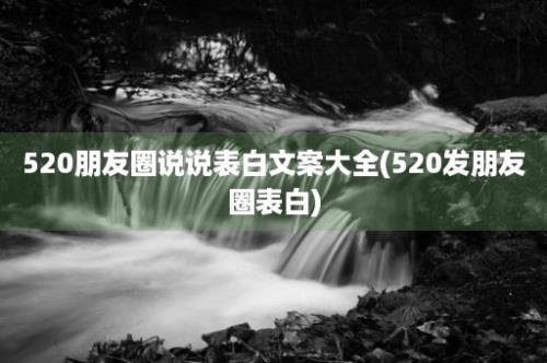 520朋友圈说说表白文案大全(520发朋友圈表白)