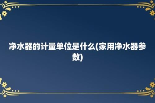 净水器的计量单位是什么(家用净水器参数)