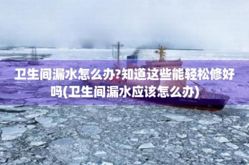 卫生间漏水怎么办?知道这些能轻松修好吗(卫生间漏水应该怎么办)