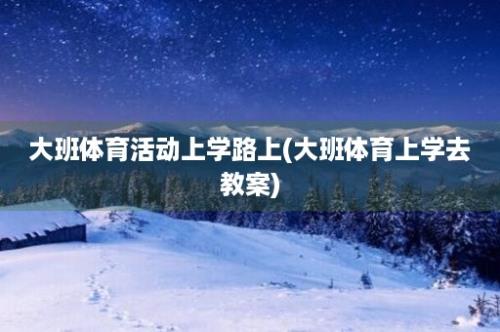 大班体育活动上学路上(大班体育上学去教案)