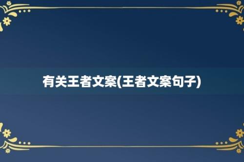 有关王者文案(王者文案句子)